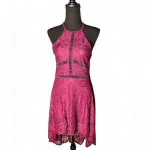 Cupshe Dress NWT Small • Fuchsia Lace High Low Dress • Formal Cocktail Wedding